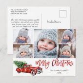 レトロなクリスマス 赤いトラックのポストカード 5枚の写真付き ポストカード (正面/裏面)