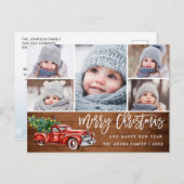 レトロなクリスマス 赤いトラックのポストカード 5枚の写真付き ポストカード (正面/裏面)