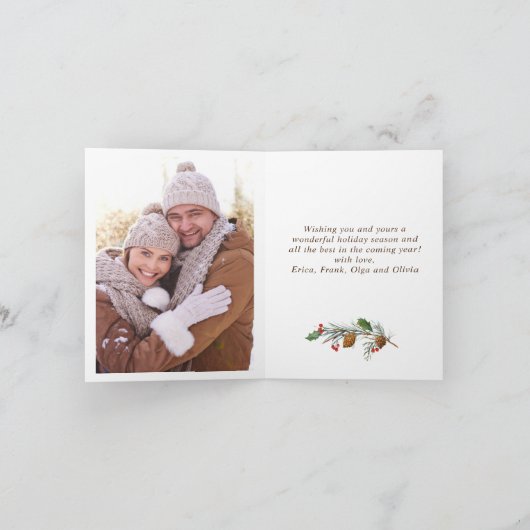 レトロなクリスマス　農村風の4枚の写真のグリーティングカード シーズンカード (内部)