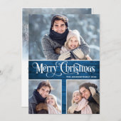 レトロなクリスマス 農村風の4枚の写真のグリーティングカード シーズンカード (正面/裏面)