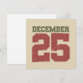 レトロなクリスマス 12月25日 ホリデー ウィンター シーズンカード (正面/裏面)