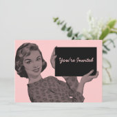 レトロなクリップボード 招待状 (スタンド正面)