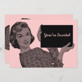 レトロなクリップボード 招待状 (正面/裏面)