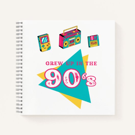 レトロなグラフィック「90年代に育った」 ノートブック (正面)