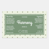 レトロなグリーンエレガントコスメボトルラベル 長方形シール (正面)