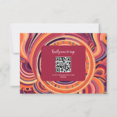 レトロなグルービーな70年代のアブストラクトパターン結婚式 出欠カード (正面)