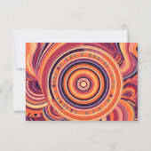 レトロなグルービーな70年代のアブストラクトパターン結婚式 出欠カード (裏面)