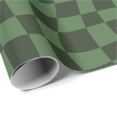 レトロなグルービーグリーン市松模様に ラッピングペーパー (ロールコーナー)