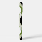 レトロなグルービーパターン – モノグラム – オリーブ黒 Case-Mate iPhoneケース (裏面 / 右)