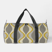 レトロなグルービーパターン – モノグラム – 金ゴールドトープ ダッフルバッグ (裏面)