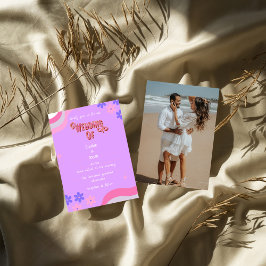 レトロなグルービー結婚カラフル 招待状