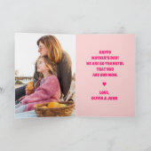 レトロなグローな70年代をテーマにした「ママ、愛してる」写真 カード (内部)