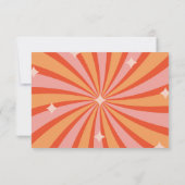 レトロなグローウィー70年代をテーマにした落ち着いた色調の結婚式の出欠確認カード 出欠カード (裏面)