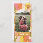 レトロなグールビーな花の母の日写真 カード (正面)