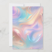 レトロなグーロビー パステル アブストラクト ウェーブ ウェディング 招待状 (裏面)