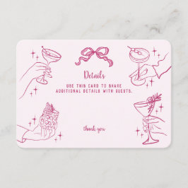 レトロなコかクテルパーティーの詳細を挿入 エンクロージャーカード