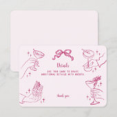 レトロなコかクテルパーティーの詳細を挿入 エンクロージャーカード (正面/裏面)