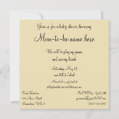 レトロなコウノトリの赤ちゃんの毛布の赤ちゃんシャワーの招待状 招待状 (裏面)