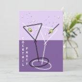 レトロなコックテールパーティーの招待状 招待状 (スタンド正面)