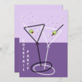 レトロなコックテールパーティーの招待状 招待状 (正面/裏面)