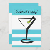 レトロなコックテールパーティーの招待状 招待状 (正面/裏面)