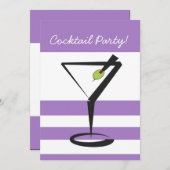レトロなコックテールパーティーの招待状 招待状 (正面/裏面)