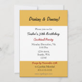 レトロなコックテールパーティーの招待状 招待状 (裏面)