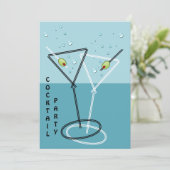 レトロなコックテールパーティーの招待状 招待状 (スタンド正面)