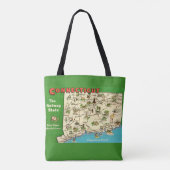 レトロなコネチカット州の地図 トートバッグ (裏面)