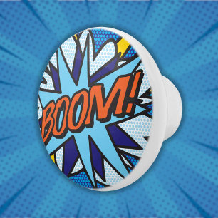 レトロなコミック・ポップアート BOOM セラミックノブ