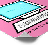 レトロなコンピュータ位置決めPC勇気付けられる ポスター (角)