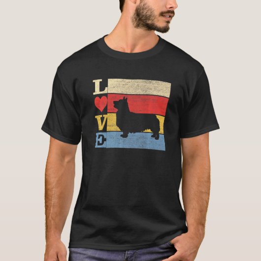 レトロなコーギーの愛 ヴィンテージ Tシャツ (正面)