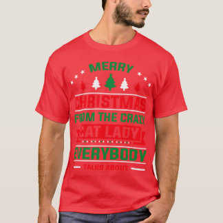 レトロなコーヒーとクリスマスと猫が好き Tシャツ