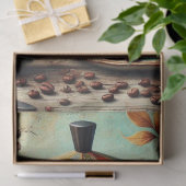 レトロなコーヒーポットとカップの柄のティッシュペーパー 薄葉紙 (ギフト)