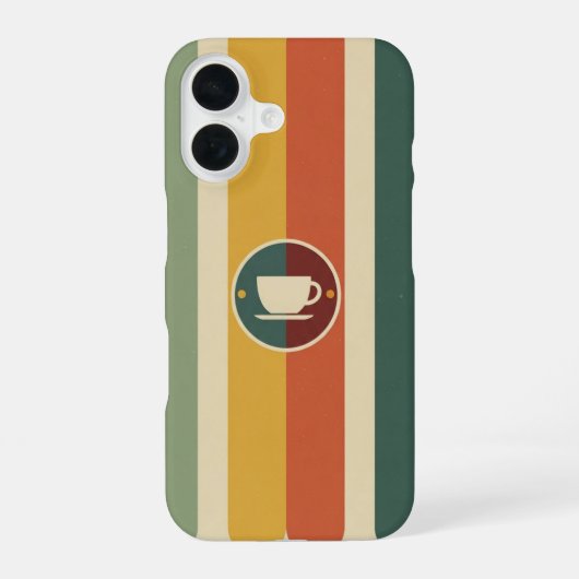 レトロなコーヒーマシンのパネル iPhone 16ケース (裏面)