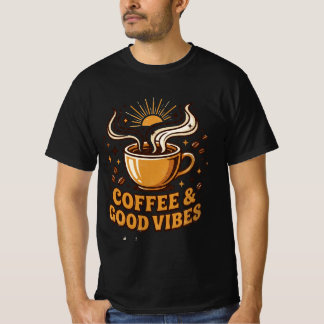 レトロなコーヒー愛好家のコーヒーと良い気分 Tシャツ