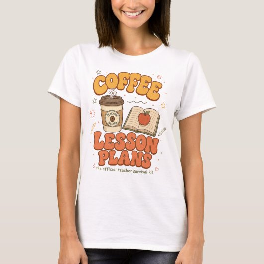 レトロなコーヒー授業計画 先生のサバイバルキット Tシャツ (正面)