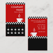 レトロなコ市松模様にーヒーパンカード ロイヤリティカード (正面/裏面)