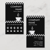 レトロなコ市松模様にーヒーパンカード ロイヤリティカード (正面/裏面)