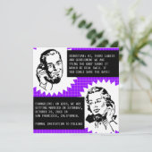 レトロなゴシップ カップル・セーブ・ザ・デート カード (スタンド正面)