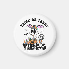 レトロなゴーストのハロウィン トリックオアトリートの雰囲気 マグネット