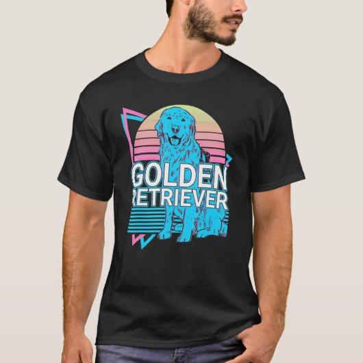 レトロなゴールデンレトリバー Tシャツ (正面)