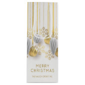 レトロなゴールドとシルバーのクリスマスオーナメント ワインギフトバッグ (正面)