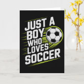 レトロなサッカー少年 カード (黄色い花)