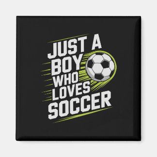 レトロなサッカー少年 サッカー好きな少年 マグネット