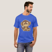 レトロなサルキャラクター動物 Tシャツ (正面フル)