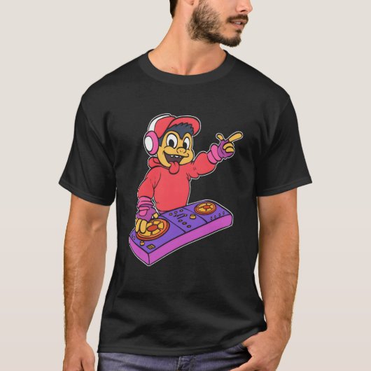 レトロなサルDJ音楽愛好家ギフト Tシャツ (正面)