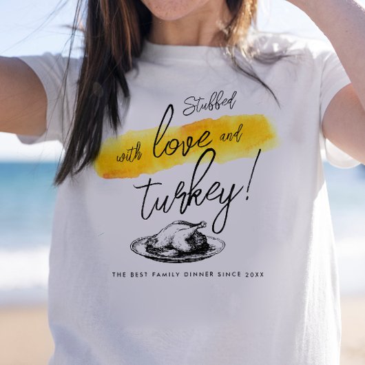 レトロなサンクスギビングディナーの七面鳥 Tシャツ