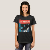 レトロなサンクト・アントン・アールベルクのスキー Tシャツ (正面フル)