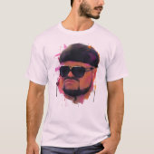 レトロなサングラスの肖像Tシャツ Tシャツ (正面)